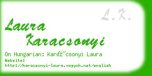 laura karacsonyi business card